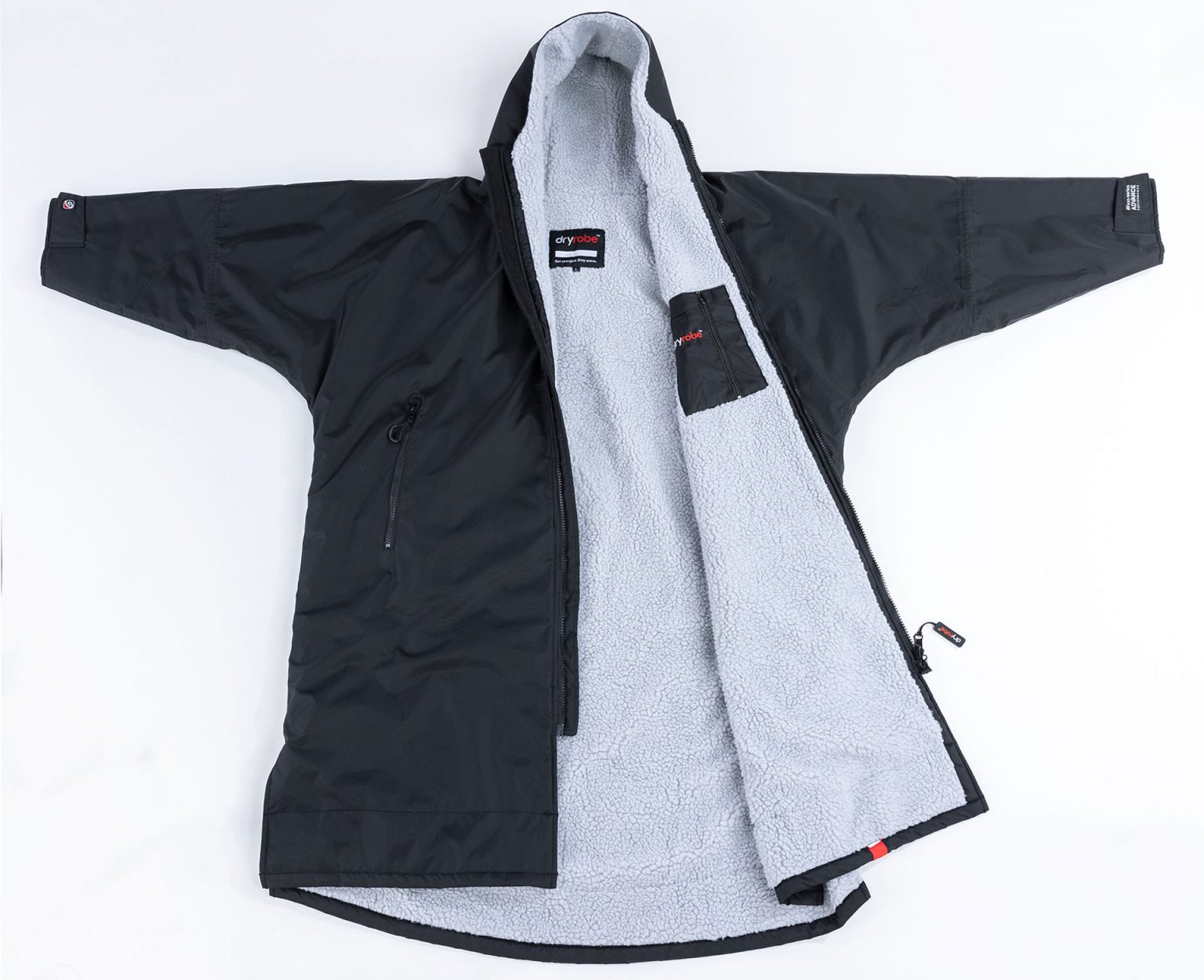 dryrobe® Advance Long Sleeve Black Grey MySpa Direct