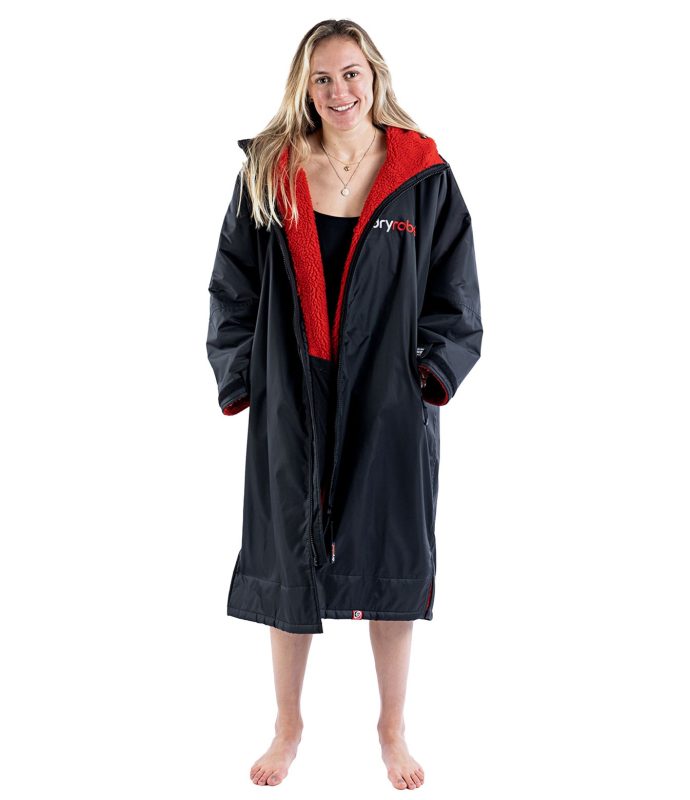 dryrobe® Advance Long Sleeve black and Red